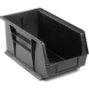 Global Industrial Plastic Stack & Hang Bin, 8-1/4"W x 14-3/4"D x 7"H, Black - Pkg Qty 12