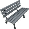 Global Industrial™ Plastic Park Bench With Backrest, 4ftL, Gray
																			