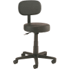 Interion® Shop Stool with Backrest - Vinyl - Black