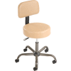 Interion® AntiMicrobial Medical Stool with Backrest - Vinyl - Beige