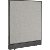 Interion® Non-Electric Office Partition Panel with Raceway, 36-1/4"W x 46"H, Gray