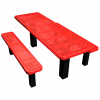 72" Permanent Rectangular Picnic Table Perforated Metal