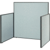 Interion® Pre-Configured Office Cubicle - 4'W x 4'D x 60"H - Starter Kit - Blue