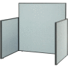 Interion® Pre-Configured Office Cubicle - 5'W x 4'D x 60"H - Starter Kit - Blue