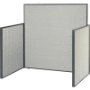 Interion® Pre-Configured Office Cubicle - 4'W x 4'D x 60"H - Starter Kit - Gray