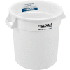 Global Industrial Plastic Trash Can - 10 Gallon White