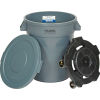 Global Industrial™ Plastic Garbage Can with Lid & Dolly - 20 Gallon Gray
																			