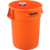 Global Industrial Plastic Trash Can - 44 Gallon Bright Orange