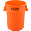 Global Industrial Plastic Trash Can - 55 Gallon Bright Orange