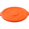 Global Industrial Plastic Trash Can Lid - 55 Gallon Bright Orange