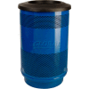 Perforated Stadium Series® Trash Container w/Flat Top - 55 Gallon Blue - SC55-01-BL-FT