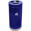 3-In-1 Steel Recycling Container Blue 15"Dia X 32"H - 15RTBL