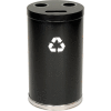 3-In-1 Steel Recycling Container Black 18"Dia X 33"H - 18RTBK