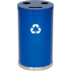 3-In-1 Steel Recycling Container Blue 18"Dia X 33"H - 18RTBL