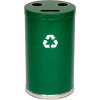 3-In-1 Steel Recycling Container Green 18"Dia x 33"H - 18RTGN