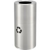 Global Industrial Aluminum Round Open Top Recycling Trash Can, 20 Gallon, Satin Clear
																			