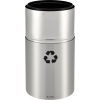 Global Industrial Aluminum Round Open Top Recycling Trash Can, 35 Gallon, Satin Clear
																			