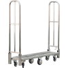 New Age 96856 Aluminum Deck Narrow Aisle High End U-Boat Platform Truck with Folding Handles