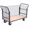 Global Industrial™ Euro Truck with 3 Wire Sides & Wood Deck 48 x 24 2000 Lb. Capacity