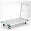 Global Industrial Aluminum Diamond Deck Platform Truck 48x24 1400 Lb. Cap. 5" Rubber Casters