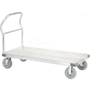 Global Industrial Aluminum Diamond Deck Platform Truck 48x30 1200 Lb. Cap. 8" Pneu. Casters
