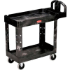 Rubbermaid® Plastic Utility Cart w/2 Shelves, 500 lb. Capacity, 39"L x 18"W x 33"H, Black