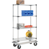 Nexel® Galvanized Shelf Truck w/Dolly Base, 1600 lb. Capacity, 60"L x 18"W x 70"H, Gray