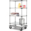 Nexel® Stainless Steel Shelf Truck w/Dolly Base, 1600 lb. Capacity, 48"L x 24"W x 93"H