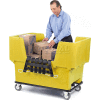 Dandux Yellow Easy Access 18 Bushel Plastic Mail & Box Truck 51166718Y-5S with Cargo Net