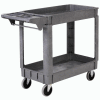 Global Industrial™ Deluxe Small 2 Shelf Plastic Utility & Service Cart 5" Rubber Casters