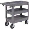 Global Industrial Utility Cart w/3 Shelves & 6" Casters, 500 lb. Capacity, 40"L x 17"W x 35"H