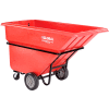 Global Industrial Heavy Duty Plastic Tilt Truck, 1 Cu. Yd. Cap,1250 Lbs. Cap, Red