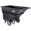 Global Industrial Extra Heavy Duty Plastic Tilt Truck, 1 Cu. Yd. Cap, 2100 Lbs. Cap, Black