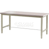 60"W x 30"D Adjustable Height Workbench Square Tubular Leg - Stainless Steel Square Edge - Tan