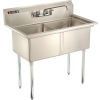 Easy Faucet Installation (Sold Separately) of Aero NSF Approved Two Compartment Stainless Steel Sink