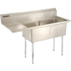 Aero Manufacturing Company® Stainless Steel Sink, Left Sided Drainboard