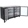 Nexel® Back Bar Cooler, Double Glass Doors, 17.3 Cu. Ft., 24'in x 60in w/ 5 Shelves
																			
