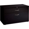 Interion® 36" Low Credenza with File Cabinet - Black