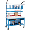 Global Industrial Complete Mobile Packing Workbench Plastic Square Edge - 72 x 30