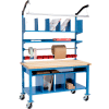 Global Industrial Complete Mobile Packing Workbench, Butcher Block Square Edge, 60"W x 30"D