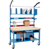 Global Industrial Complete Mobile Electric Packing Workbench Maple Block Square Edge 60 x 30