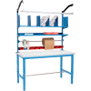 Global Industrial Packing Workbench Plastic Square Edge - 72 x 30 with Riser Kit