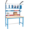 Global Industrial Packing Workbench Maple Butcher Block Square Edge - 60 x 30 with Riser Kit