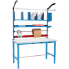 Global Industrial Electric Packing Workbench ESD Square Edge - 72 x 30 with Riser Kit