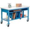 Mobile Packaging Workbench Plastic Safety Edge - 60 x 30 with Lower Shelf Kit
																			