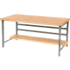 Stationary 60" X 30" Shop Top Square Edge Workbench - Gray