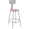 Shop Stool with Backrest and Hardboard Seat – Adjustable Height 24in-33in - Gray - Pack of 2
																			