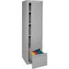 Sandusky System Series All-Welded Storage Cabinet With File Drawer, 17"Wx18"Dx64"H, Gray