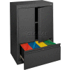 Sandusky System Series Counter Height Cabinet with File Drawer HFDF301842 - 30x18x42, Black