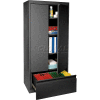 Sandusky System Series Storage Cabinet with File Drawer HADF301864 - 30x18x64, Black